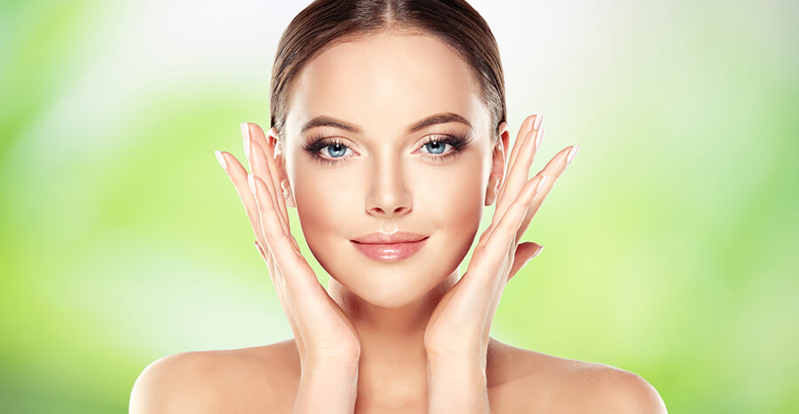 beautiful woman with flawless skin at amachi medspa