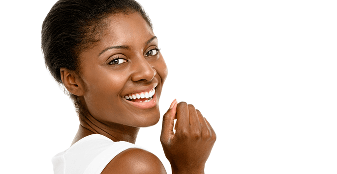 beautiful woman with flawless skin at amachi medspa